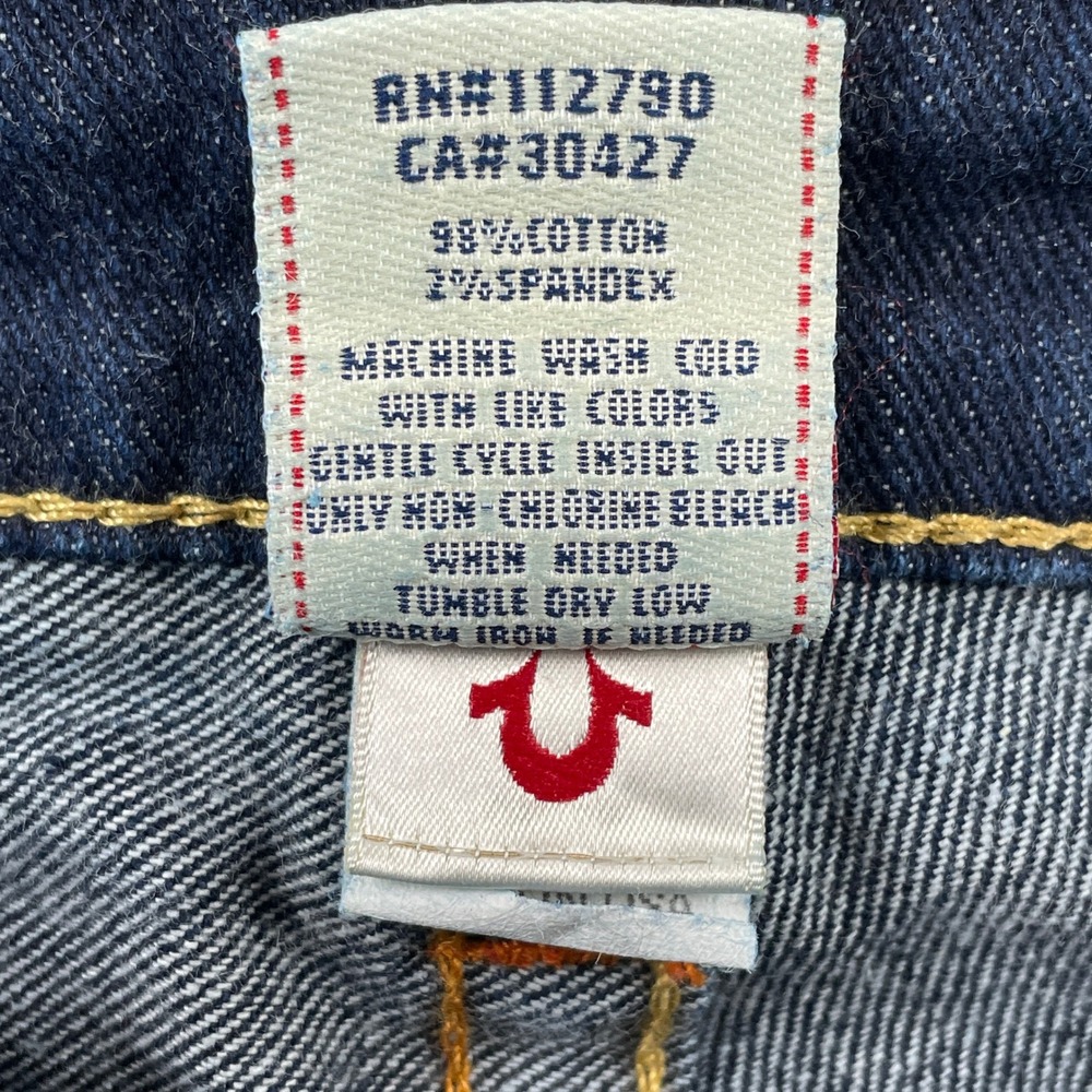 True Religion Jeans Womens 25 Blue Joey Flare Low Rise Horseshoe Pockets Denim - Picture 9 of 11